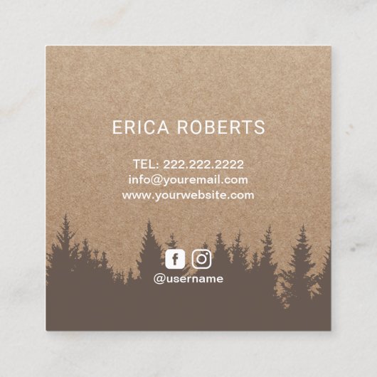手作り製品パインフォレストクラフ素朴ト スクエア名刺 (裏面)
