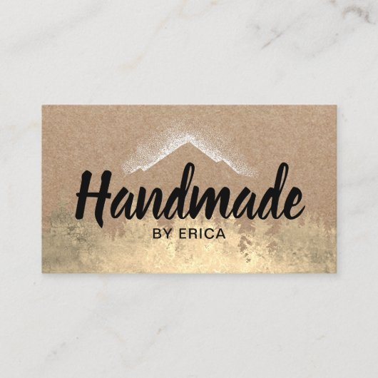 手作り製品マウンテンロゴ素朴クラフト#2 名刺 (正面)