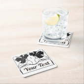 手作り製品ヴィンテージアールヌーボー植物広場 スクエアペーパーコースター (インサイチュ)