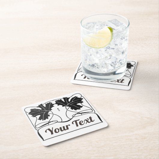 手作り製品ヴィンテージアールヌーボー植物広場 スクエアペーパーコースター (インサイチュ)