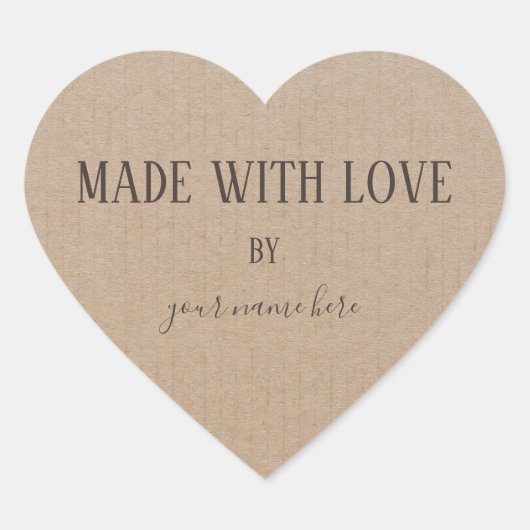 手作り製品ヴィンテージシンプルトレンディークラフト紙 ハートシール (正面)