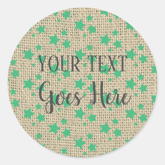 手作り製品ヴィンテージスターバーラップグリーン ラウンドシール (正面)