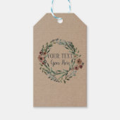 手作り製品ヴィンテージフローラリースクラフトスクアール ギフトタグ (正面)