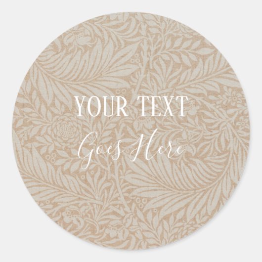 手作り製品ヴィンテージフローラリースクラフト紙 ラウンドシール (正面)