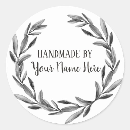 手作り製品ヴィンテージフローラリースシール ラウンドシール (正面)