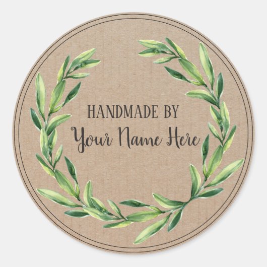 手作り製品ヴィンテージフローラリースシール ラウンドシール (正面)