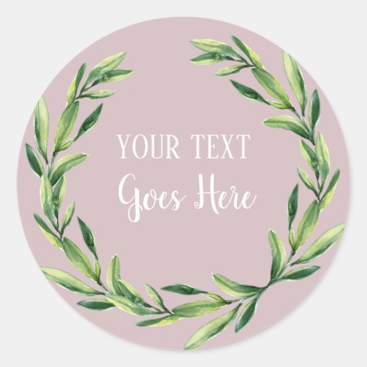 手作り製品ヴィンテージフローラリースピンク ラウンドシール (正面)