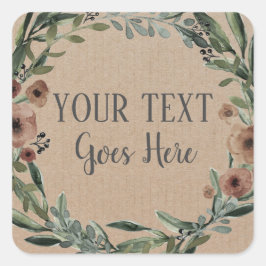 手作り製品ヴィンテージフローラリース船 スクエアシール