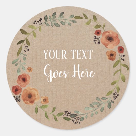 手作り製品ヴィンテージフローラリース船 ラウンドシール (正面)