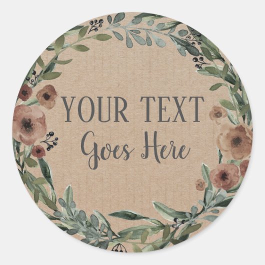 手作り製品ヴィンテージフローラリース船 ラウンドシール (正面)