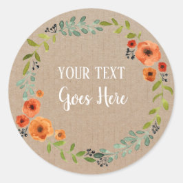 手作り製品ヴィンテージフローラリース船 ラウンドシール