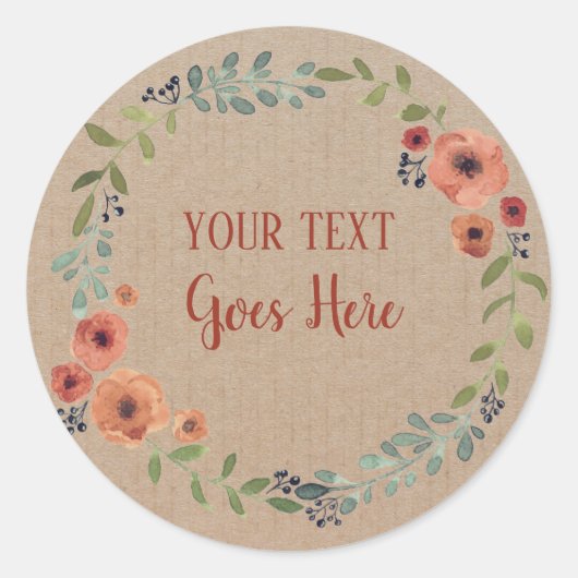 手作り製品ヴィンテージフローラリース船 ラウンドシール (正面)