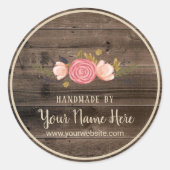 手作り製品ヴィンテージフローラ素朴木材 ラウンドシール (正面)