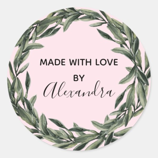 手作り製品ヴィンテージブランチトレンディーピンク ラウンドシール (正面)