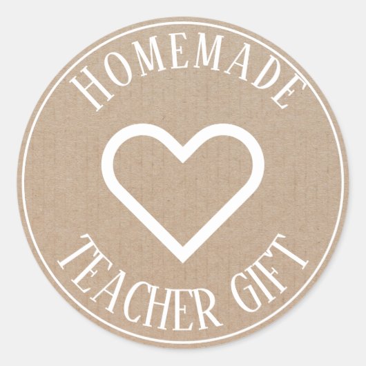 手作り製品ヴィンテージ素朴ハートクラフトラベル ラウンドシール (正面)