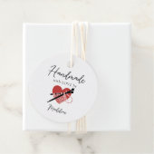 手作り製品編み物ハートレッドブラックアーティザン フェイバータグ (インサイチュ)