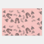 手作り製品編み物工芸品ハート ラッピングペーパーシート (正面3)