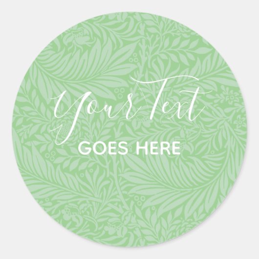 手作り製品花柄グリーンライム ラウンドシール (正面)