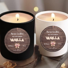 手作り製品 ヴィンテージ フラワー ラスティック ウッド  ラウンドシール