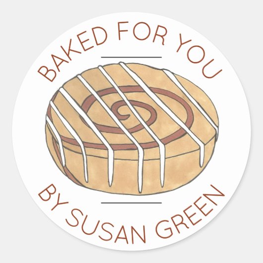 手作り転がシナモンバ焼いたンの作った人 ラウンドシール (正面)