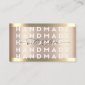 手作り金ゴールドストライプバラ金ゴールド 名刺 (正面)