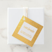 手作り金ゴールドパーソナライズされたスクエア フェイバータグ (箱)