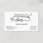 手作り金ゴールド裁縫針ホワイト片面 名刺 (正面)