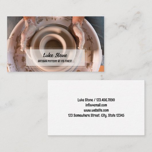 手作り陶器 名刺 (正面/裏面)