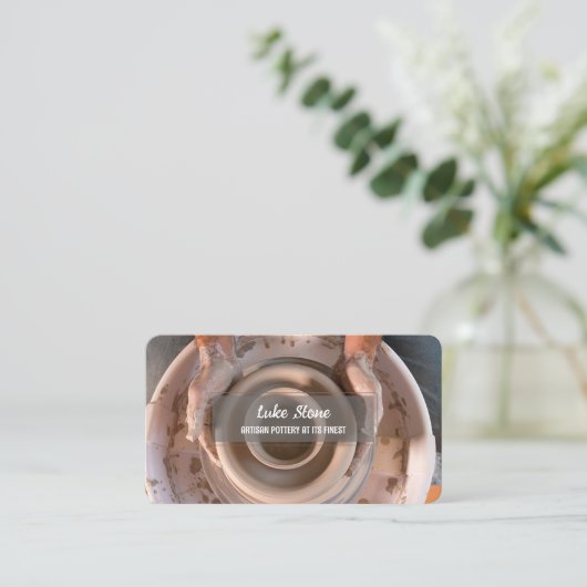 手作り陶器 名刺 (スタンド正面)