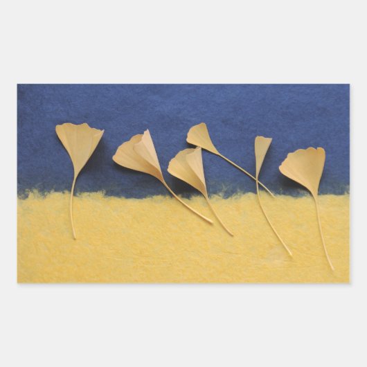 手作り離れの紙長方形シールの銀杏 長方形シール (正面)