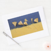 手作り離れの紙長方形シールの銀杏 長方形シール (封筒)