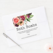 手作り風呂爆弾のステッカーラベル スクエアシール (封筒)