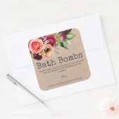 手作り風呂爆弾のステッカーラベル スクエアシール (封筒)