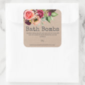 手作り風呂爆弾のステッカーラベル スクエアシール (バッグ)