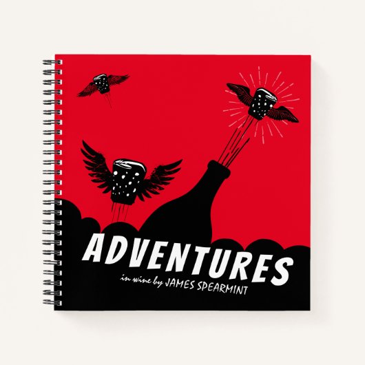 手作り飛んでいるワイン試飲ジャーナルを作る手作り ノートブック (正面)