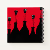 手作り飛んでいるワイン試飲ジャーナルを作る手作り ノートブック (裏面)