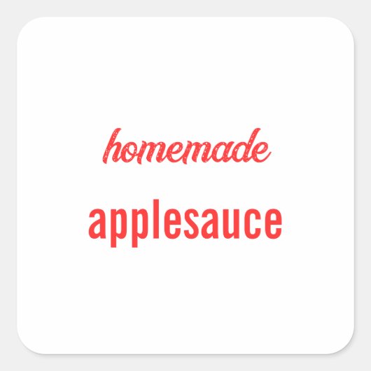 手作り食品ラベル 缶詰瓶のアップルソース スクエアシール (正面)