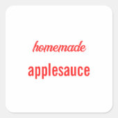 手作り食品ラベル 缶詰瓶 りんごソース スクエアシール (正面)