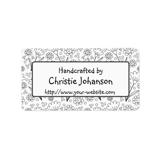 手作り – かわいいトレンディーの鳩の花 ラベル (正面)