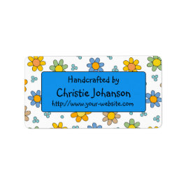 手作り – かわいい，カラフルトレンディー鳩の花 ラベル