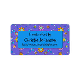 手作り – かわいい，カラフルトレンディー鳩の花 ラベル