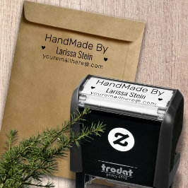 手作り(カスタム文字) +名前と小ハート セルフインキングスタンプ