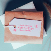 手作り(カスタム文字) +名前、ピンクフェミニンセ セルフインキングスタンプ