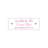 手作り(カスタム文字) +名前、ピンクフェミニン セルフインキングスタンプ (デザイン)