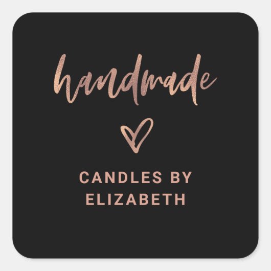 手作り | スクリプトカジュアルパッケージ製品ラベル スクエアシール (正面)