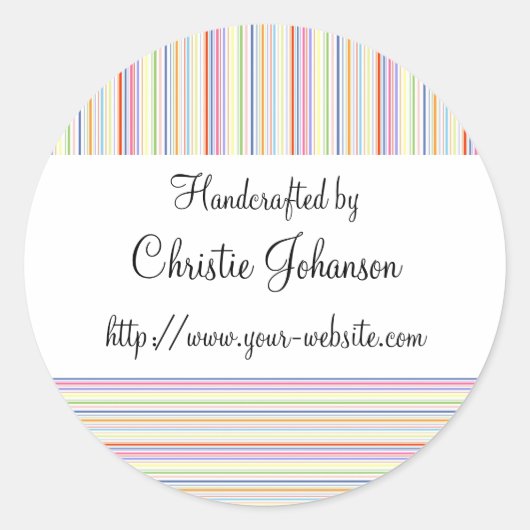 手作り – ストライプデザイン ラウンドシール (正面)