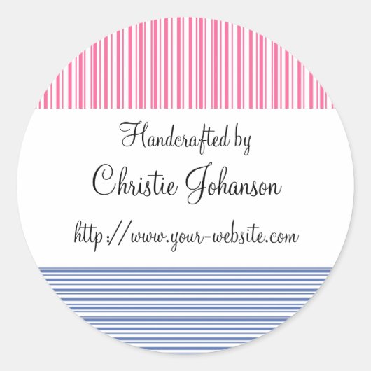 手作り – ストライプデザイン ラウンドシール (正面)