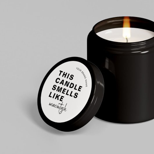 手作り ソイ キャンドル おしゃれなカリグラフィー 白 クラシック ラウンドシール