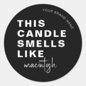 手作り ソイ キャンドル シックなカリグラフィー ブラック クラシック ラウンドシール (正面)