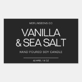 手作り ソイ キャンドル シック カリグラフィー ブラック クラシック 長方形シール (正面)